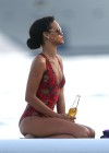 Rihanna - Wear Swimsuit On a Yacht in Eze-sur-Mer